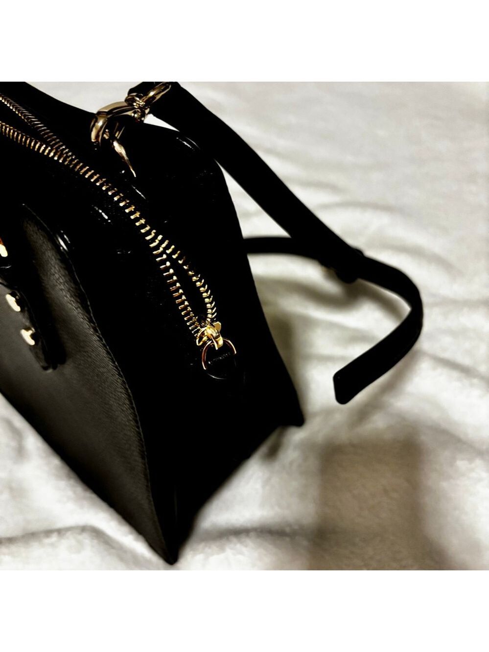 Kate Spade New York Mulberry Street Lise Black Leather Satchel Crossbody - Picture 7 of 15